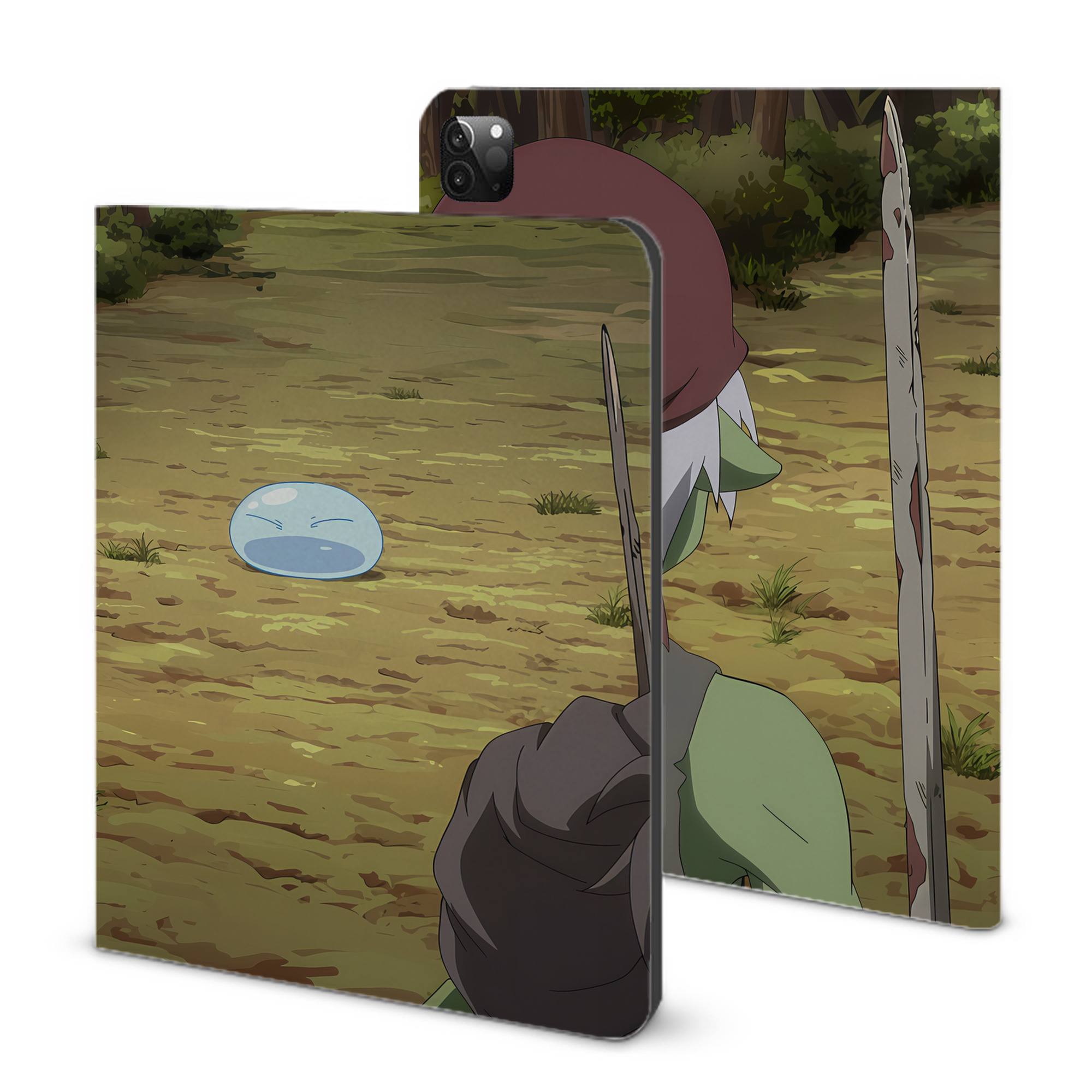 （画像用） 転スラ Regarding Reincarnated to Slime IPadケース ペンホルダー付き ブックスタイルデザイン